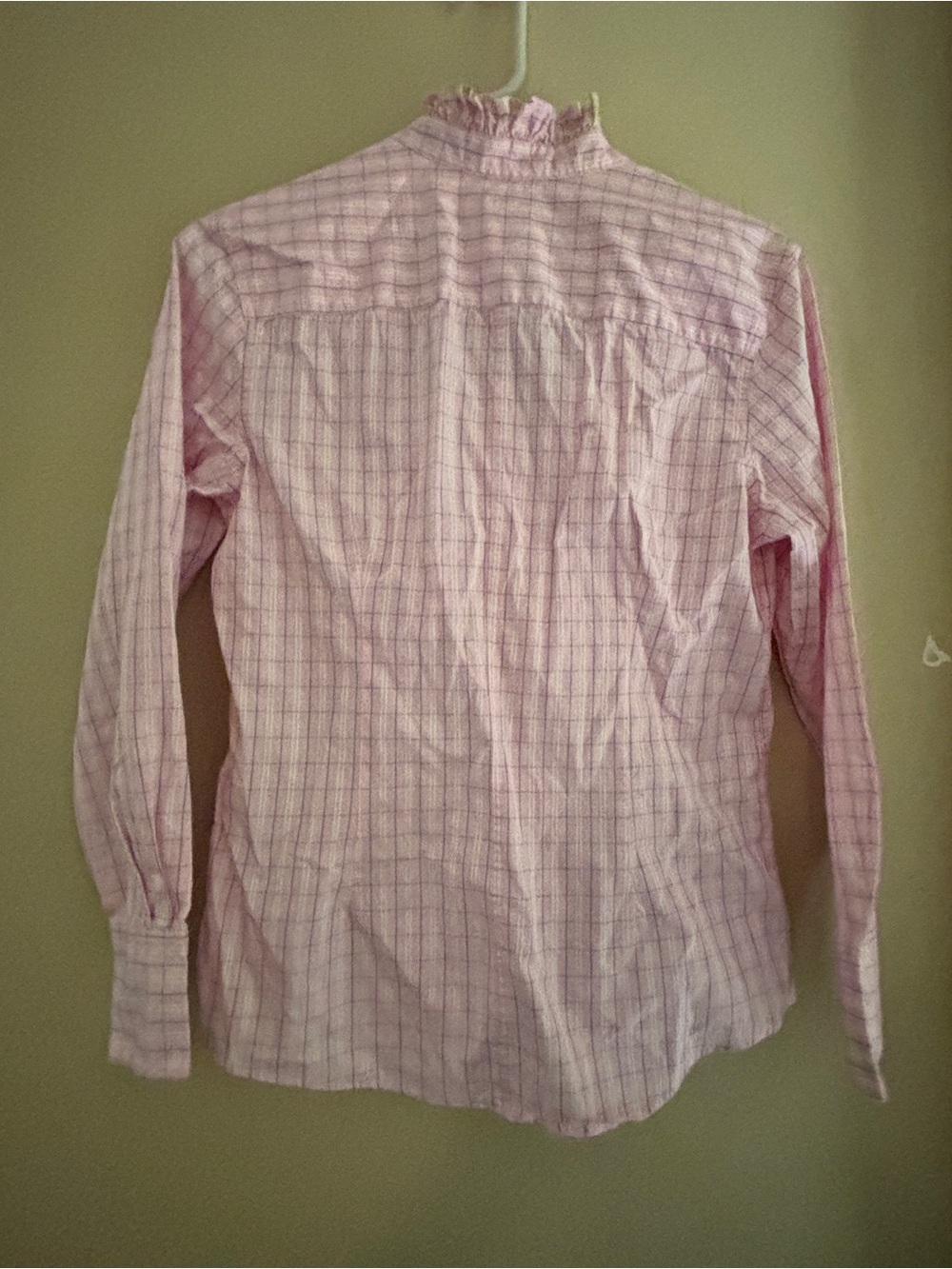 Double R by Ravi Ratan Pink Floral Ruffle Button-Down Shirt Women’s Med - Picture 2 of 15
